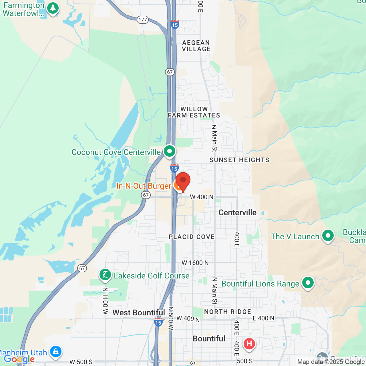 Google map image of our location in 485 N. Marketplace Dr. #100 Centerville, UT