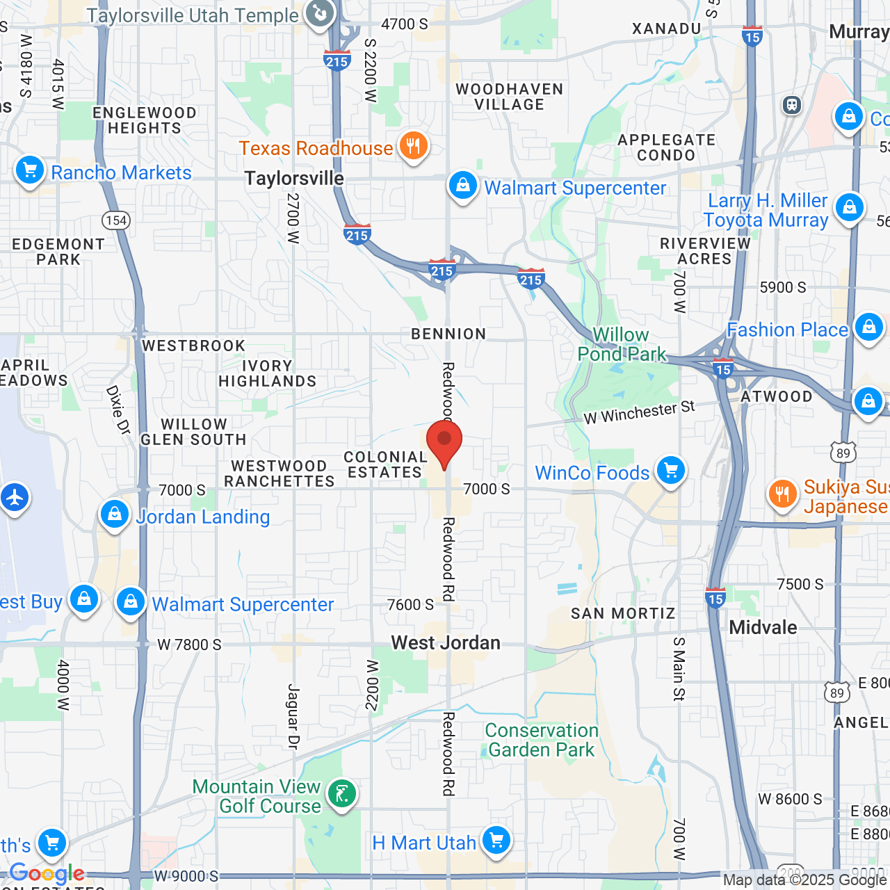 Google map image of our location in 6910 S Redwood Rd West Jordan, UT