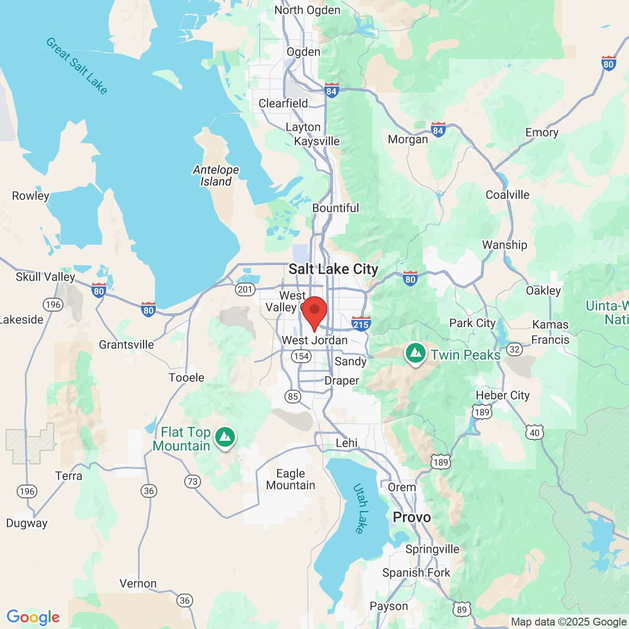 Google map image of our location in 6910 S Redwood Rd West Jordan, UT